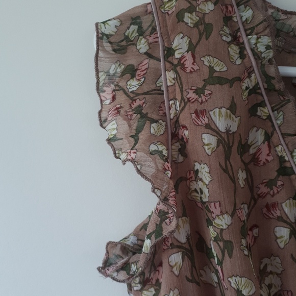 Papillon Pink Sweet Pea Print Dress Sz L - Picture 5 of 8
